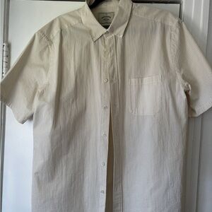 Classic Beige Short Sleeve Button Down Shirt